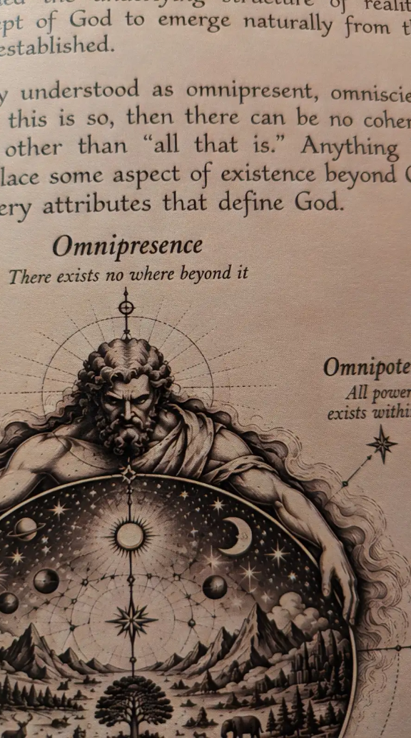 The omnipresence framework and celestial illustration inside The Reality Manual
