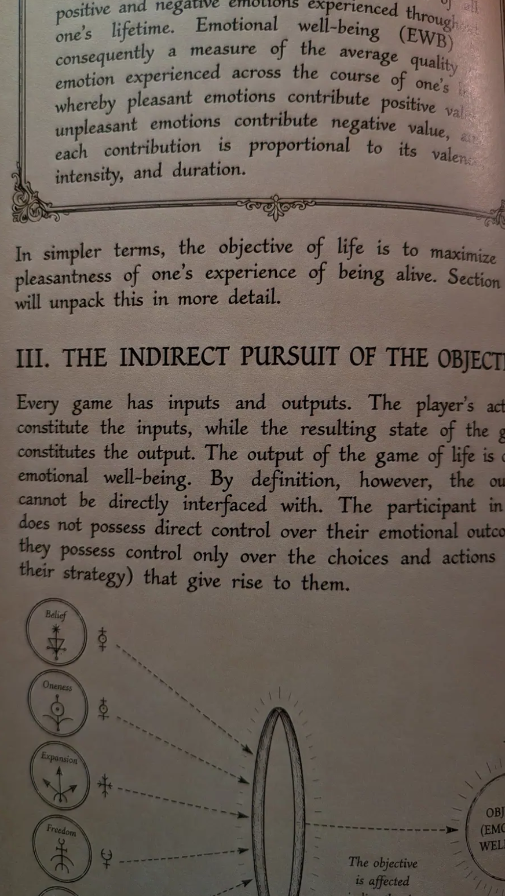 The indirect pursuit of the objective inside The Reality Manual